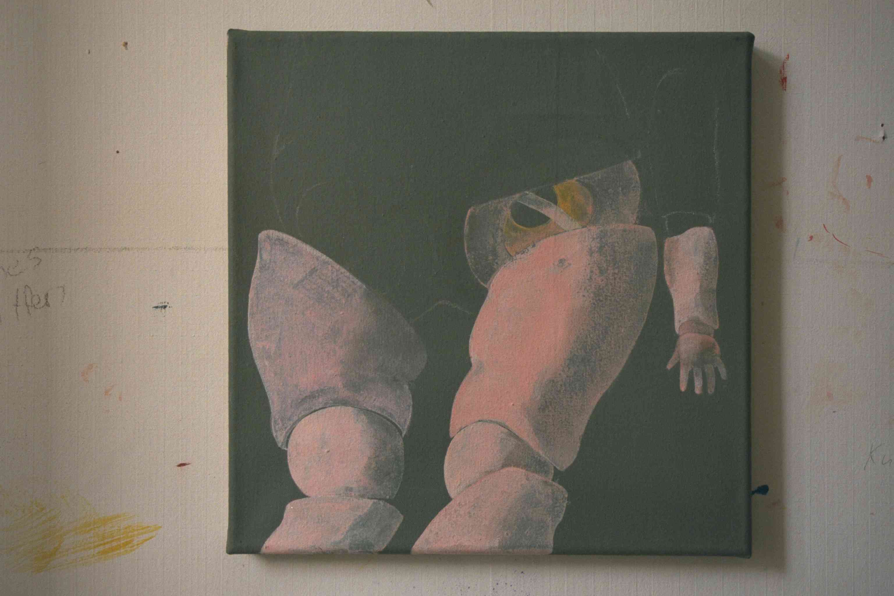 beine der puppe, 30x30cm,tempera auf leinwand, 2000